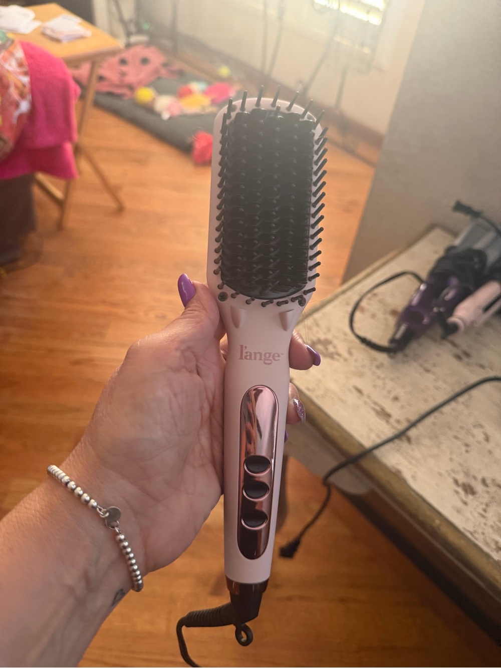 Lange Pink Paddle Brush Hot Air Styler